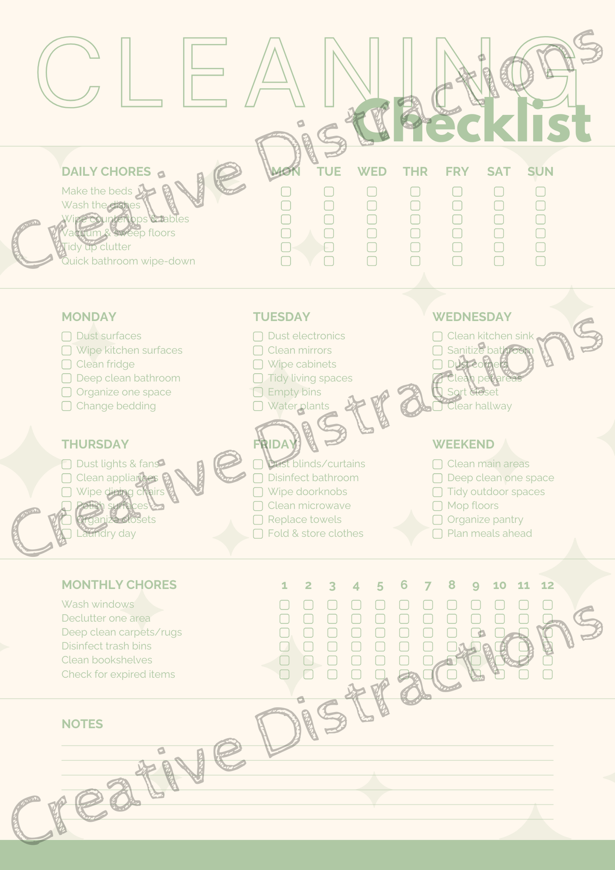 Printable Cleaning Checklist
