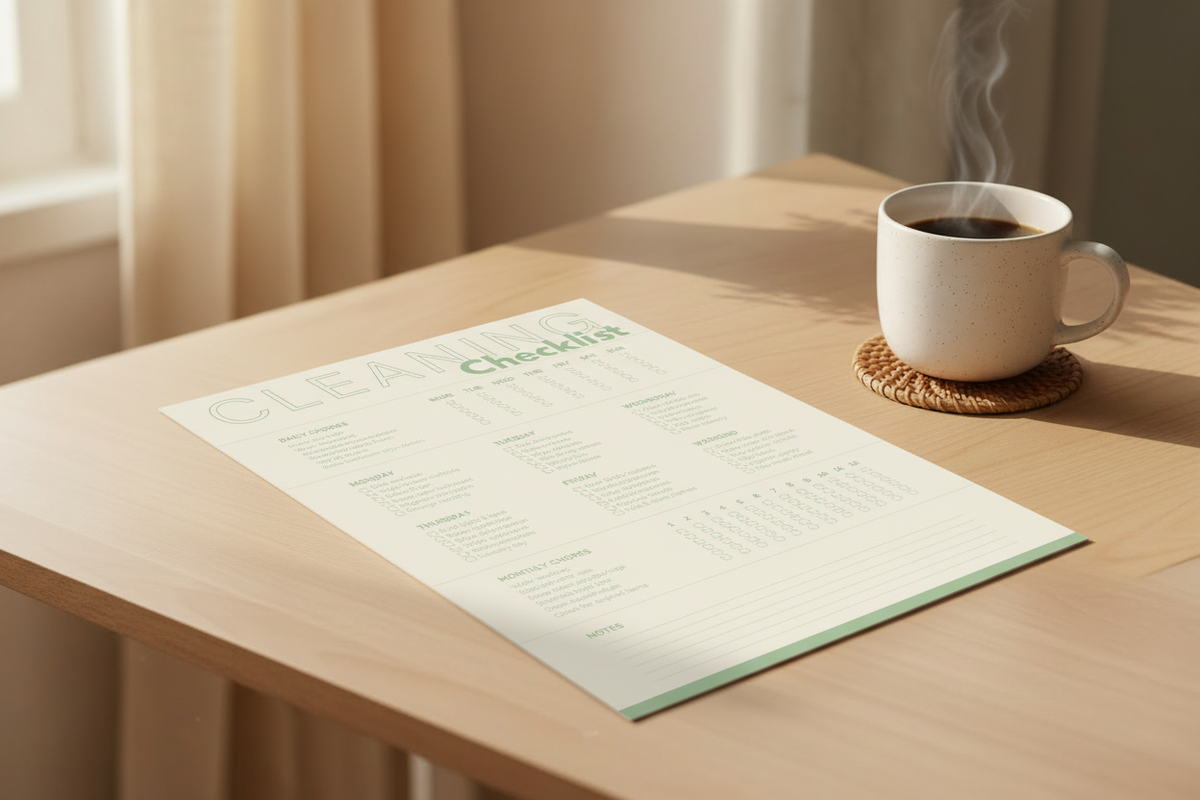 Printable Cleaning Checklist Lifestyle with Product